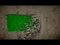 wall collapse B green screen - three different intro effects with sound - free use