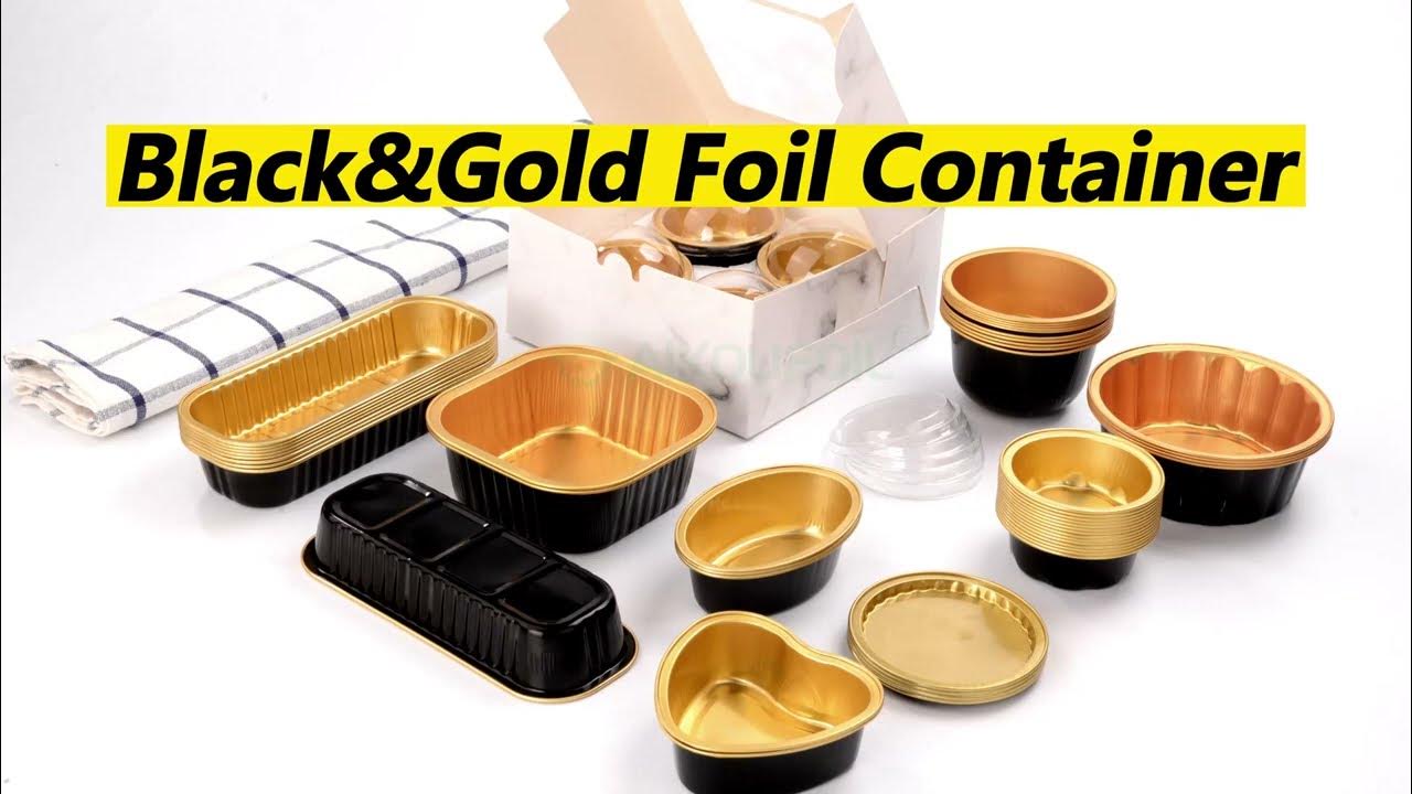 Black gold colorful baking cup Microwave oven Aluminum foil container wholesale YouTube