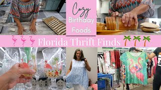 Thrift Shop with Me in Florida | Flamingo Finds | Cozy Fall Birthday Foods