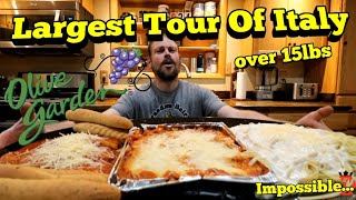 Largest Tour Of Italy Challenge |ManVFood | Olive garden | Pasta
