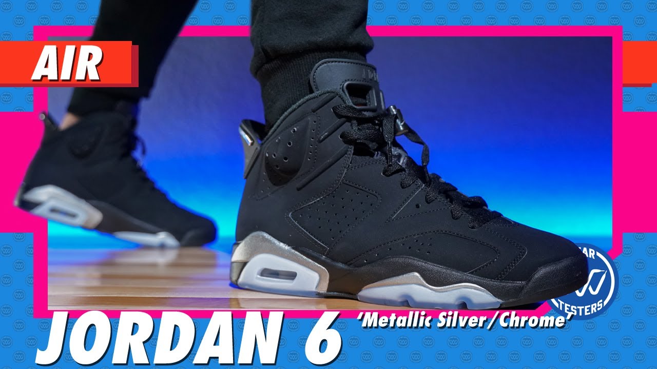 Air Jordan 6 Black Metallic Silver aka Chrome 