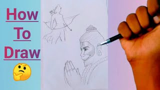 How To Draw || Hanuman Ji Drawing || Shree Ram Drawing 🥰😘