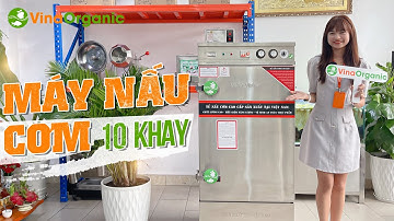 Trên tay Máy nấu cơm 10 khay công nghiệp VinaOrganic