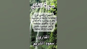 سورة الفلق للقارئ سعود الشريم  #قران