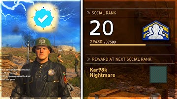 MAX SOCIAL RANK LVL 20? COD WW2 SOCIAL RANK GLITCH & AFK Social Score XP METHOD (COD WWII Glitches)