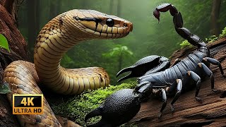[4K] Ai Art: Friendship between snake and scorpion in a dense forest
