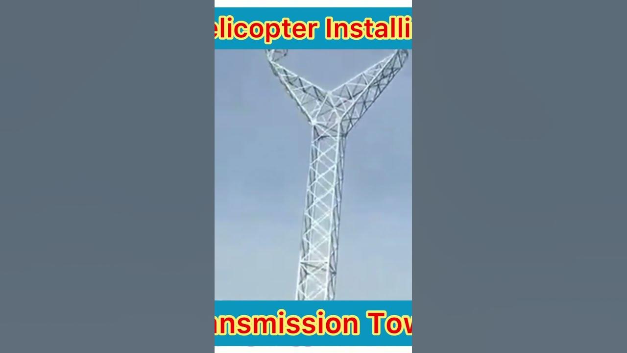 Installation of tower by Helicopter Transmission line tower