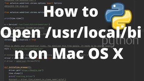 How to Open /usr/local/bin on Mac OS X