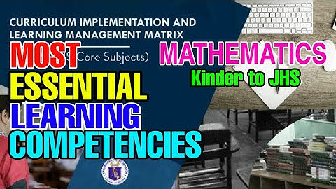 MELC in Mathematics from Kinder to JHS - isipMath Tutorial