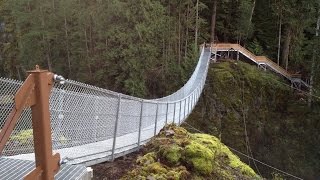 Building Elk Falls Suspension Bridge by the Rotary Club of Campbell River Building Elk Falls Suspension Bridge - Rotary Club of Campbell River Elk Falls Provincial Park, Campbell River, British Columbia,