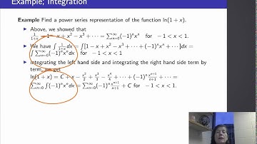 Calculus II, Lecture 28, V7 Integration of Power series Example 1