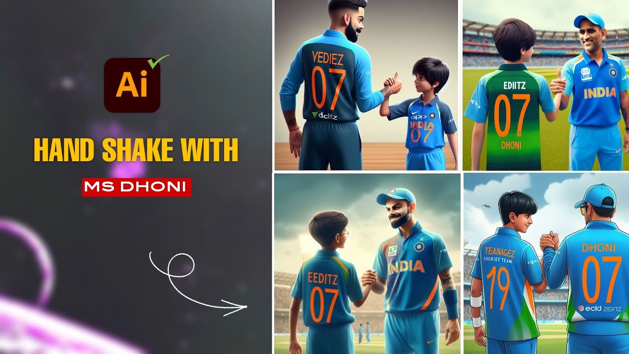 Viral Hand Shake With Ms Dhoni Photo Edit Own Name Jersey With Ms Dhoni Photo edit