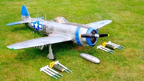 MAIDEN TOPFLITE GIANT SCALE RC P-47N THUNDERBOLT CLIPPED WING EVO 80cc DEANO & LEE RADMAC - 2016