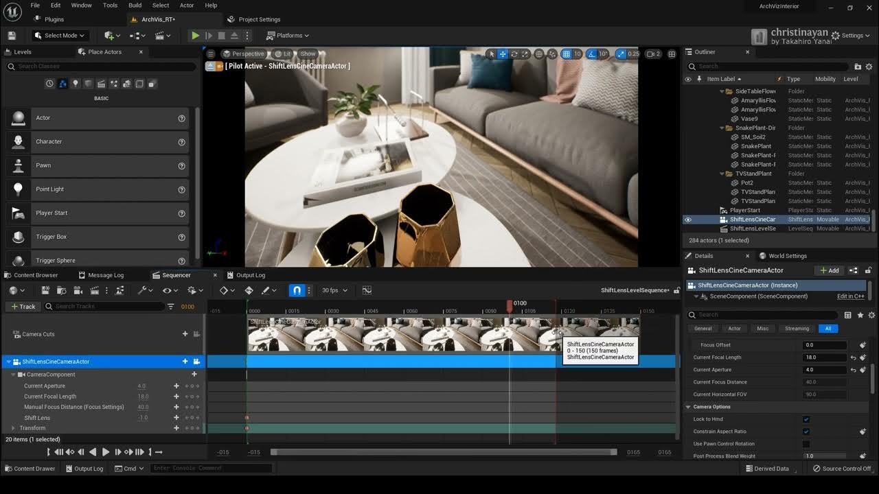  ue5 camera with shift lens plugin how to use shift lens in movie