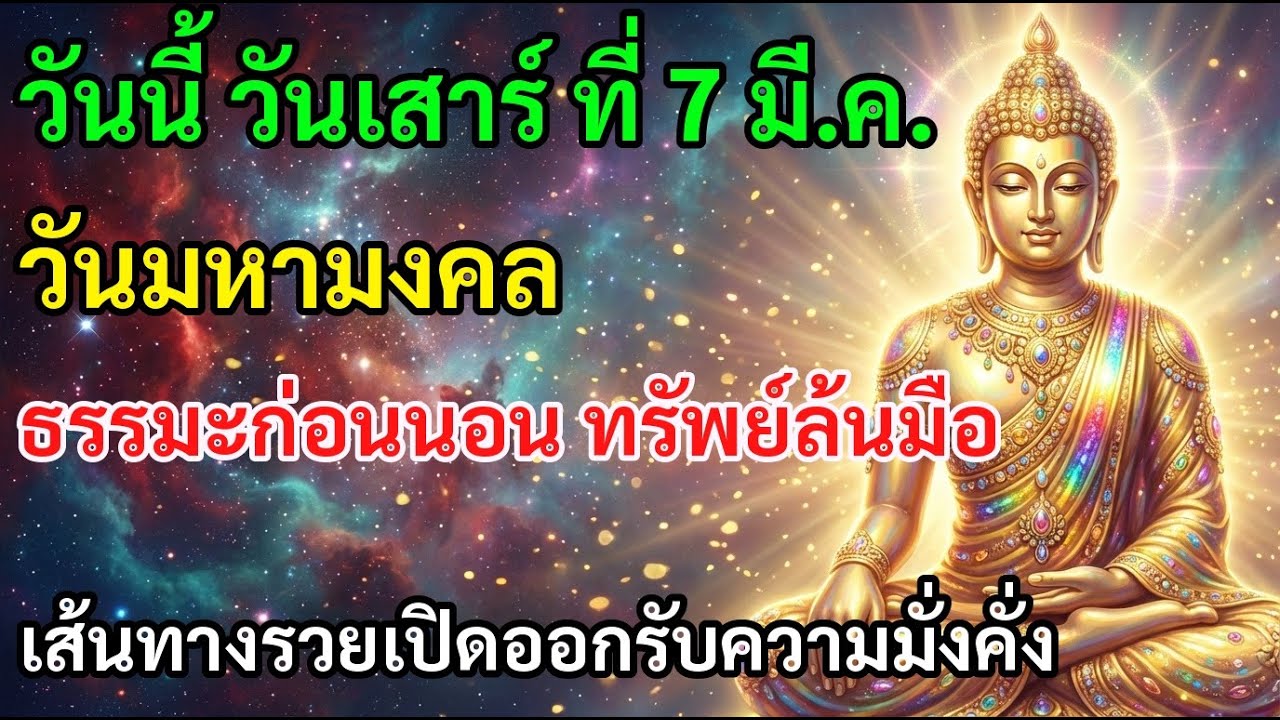 🧧 วันนี้ วันเสาร์ ที่ 7 มี.ค. วันมหามงคล ธรรมะก่อนนอน ทรัพย์ล้นมือ เงินทองพุ่งเข้าหา
