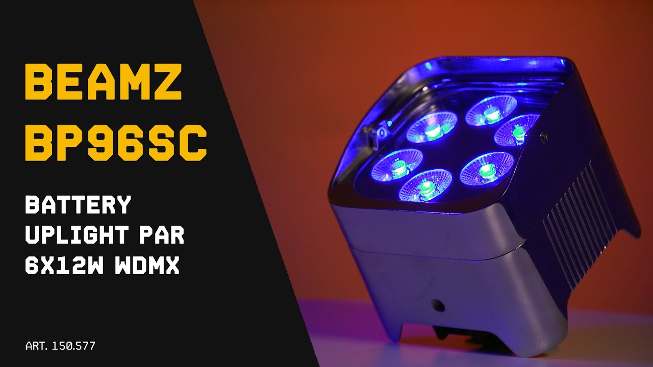 BeamZ BBP96SC Battery Uplight Par 6x12W WDMX - 150.577