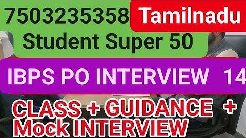 IBPS PO MOCK INTERVIEW - INTERVIEW CLASS #ibpspointerview #interviewquestions #mockinterview #ibpspo