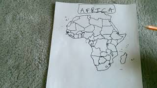 Africa Countries, Islands, and more Geography Map: for quiz/test!! Great for classroom!! Version 1