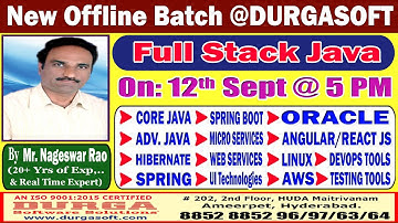 Full Stack Java Offline Training @ DURGASOFT