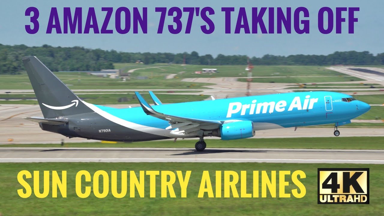 Beautiful Landing and Takeoff Amazon Prime Air N7901A Boeing 737-800F at  CVG - YouTube