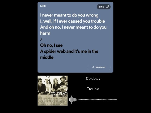 Coldplay - Trouble (HQ) Lirik class=