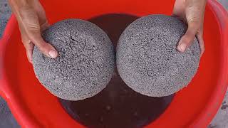 Black concrete bowls crumbling and dipping in Water #asmr