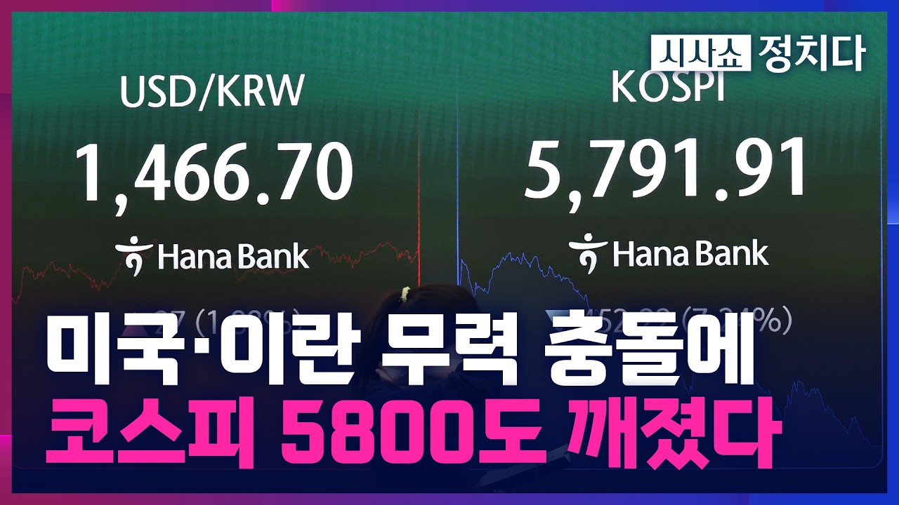 [시사쇼 정치다] 중동 리스크에 코스피 역대 최대 하락폭 기록… 원·달러 환율 급등해 1460원대로 마감