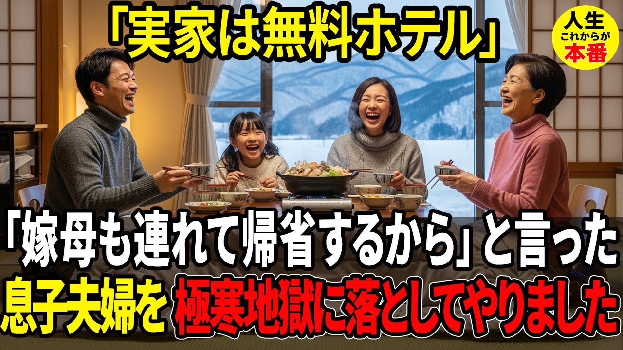 【スカッと】忠告無視で大雪の田舎に押しかけたDQN息子夫婦と嫁母。断っても強行してきた結果→とんでもない展開に...【シニアライフ】【60代以上の方へ】