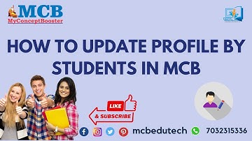 How to Update Profile by Students in MCB || MyConceptBooster || 7032315336