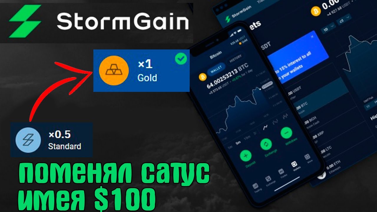 Как я получил статус GOLD в бирже имея 100$ | StormGain | Облачный майнинг