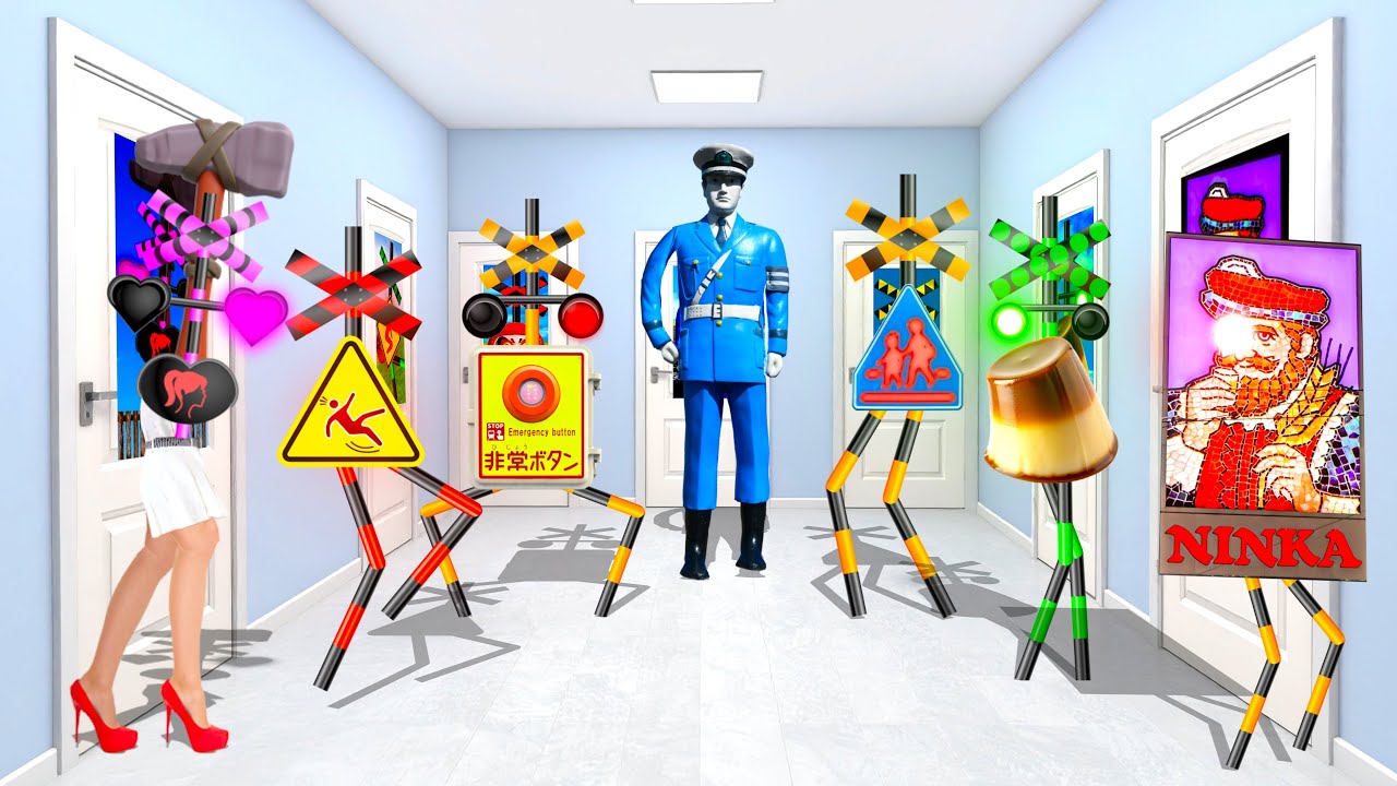 【踏切アニメ】不思議な踏切たちの世界に繋がるドアの部屋