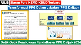 RILIS Siaran Pers KEMDIKBUD Tentang Transformasi PPG Dalam Jabatan pada Pendaftaran PPG Daljab 2024