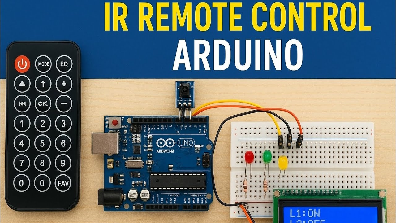 IR Remote Control Arduino | 3 LEDs with LCD Display