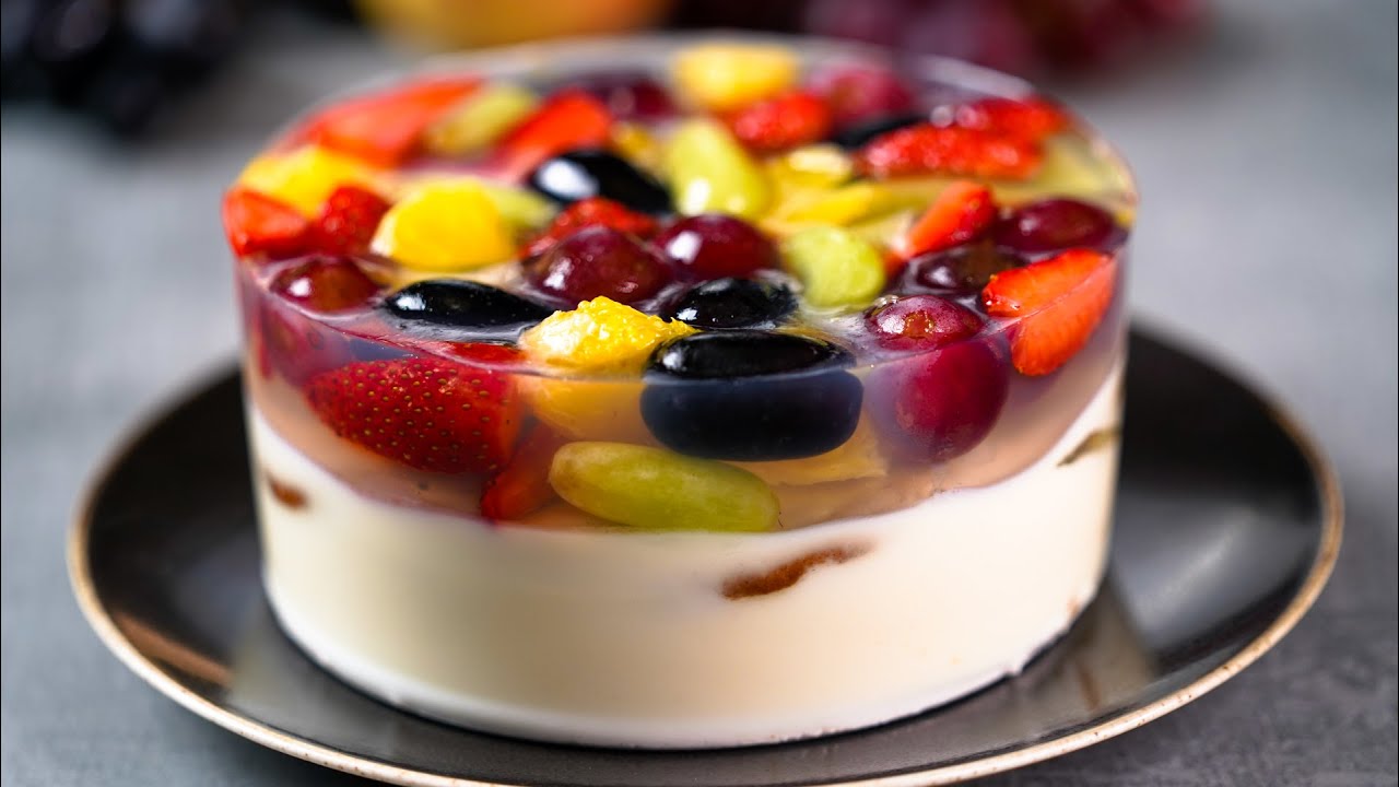 FRUITS JELLY CHEESE CAKE | FRUIT CAKE | FRUITS JELLY CAKE RECIPE ...