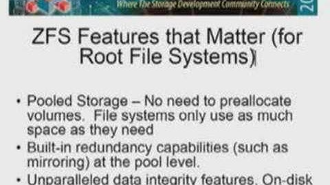Trailer: ZFS as a Root File System
