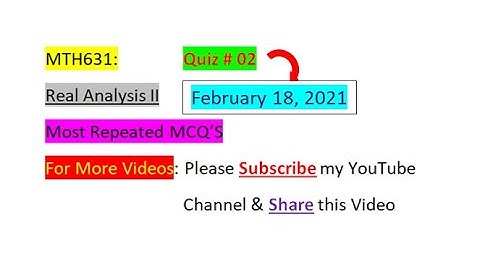 Quiz no 2 MTH631| Most Repeated MCQ