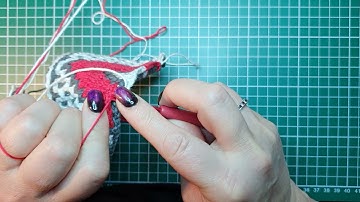 Interlocking filet crochet, colour changing tutorial row method 3: 10B