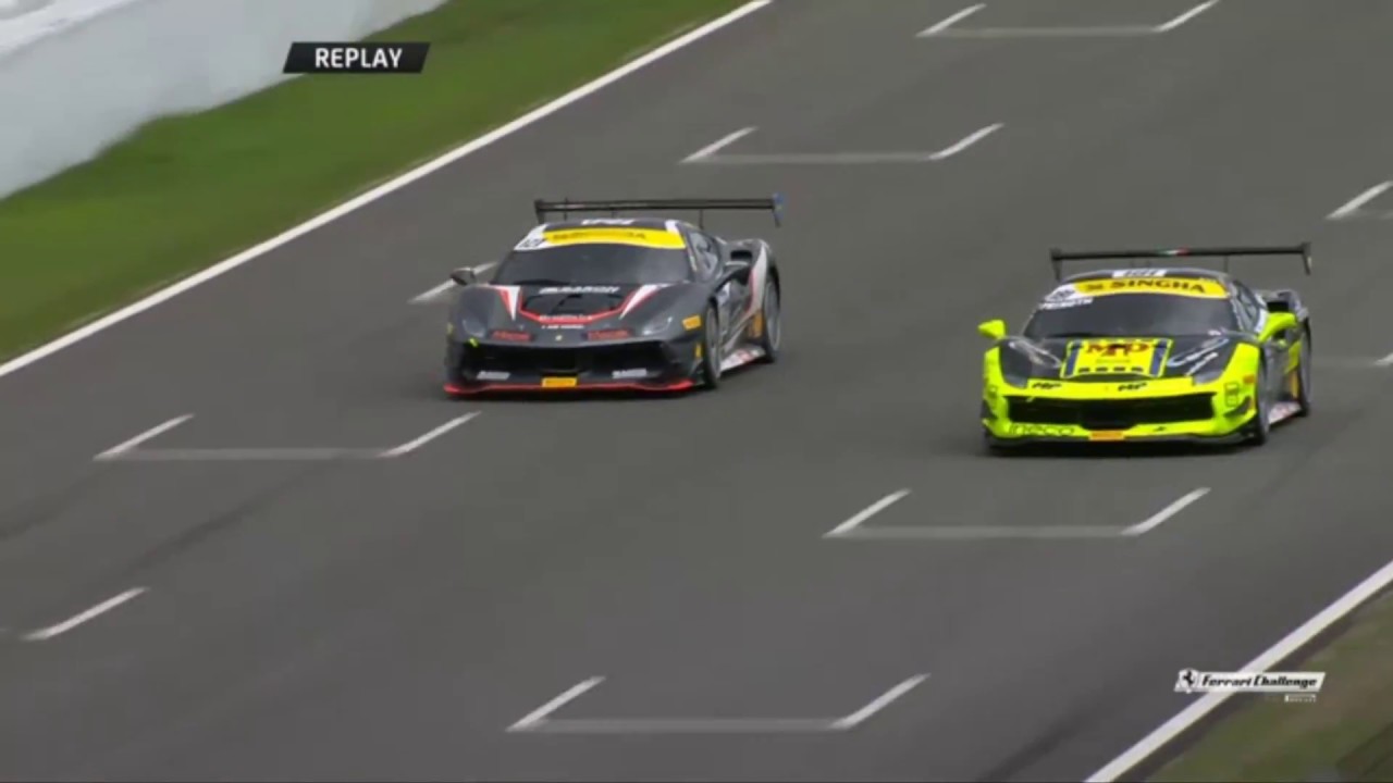 full race ka24de Ferrari Challenge Europe (Coppa Shell) 2018. Race 1 Circuit de Barcelona-Catalunya. almost Full Race