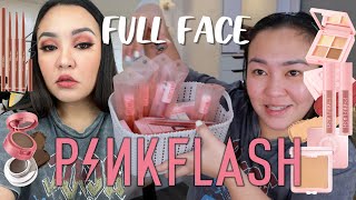 FULL FACE PINK FLASH COSMETICS!! TIPID MAKEUP REVIEW!