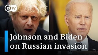 UK Prime Minister Johnson and US President Biden on Russian invasion of Ukraine | DW News