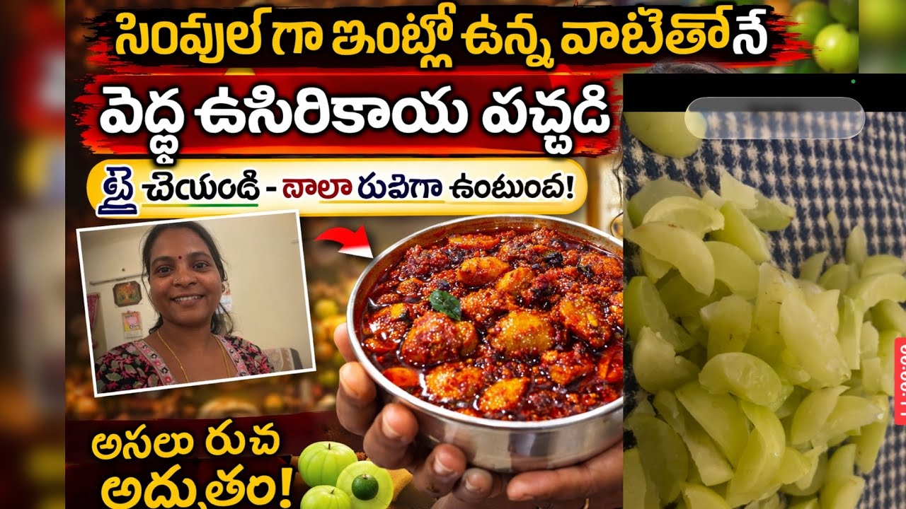 సింపుల్ గా ఇంట్లో ఉన్న వాటితోనే ఇలా పెద్ద ఉసిరికాయ పచ్చడి ట్రై చేయండి #telugu #😋👌