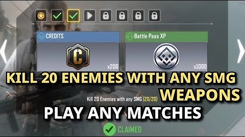 Kill 20 Enemies With Any SMG Call Of Duty Mobile Task Complete