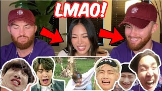 BTS TRY NOT TO LAUGH CHALLENGE REACTION - OUR FIRST TIME! 😂😆