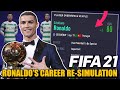 I RE-SIMULATED CRISTIANO RONALDO CAREER (18 Years old again) IN FIFA 21 Career Mode