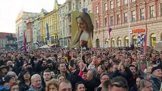 Zagreb, Croatia. Vaccine Passport Protesters Chant: &quot;We are not Giving You Are Children!&quot;