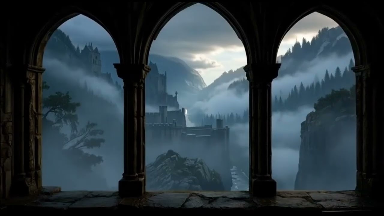 4K window to the Middle Ages with sound. Kaer Morhen. Video for the projector.