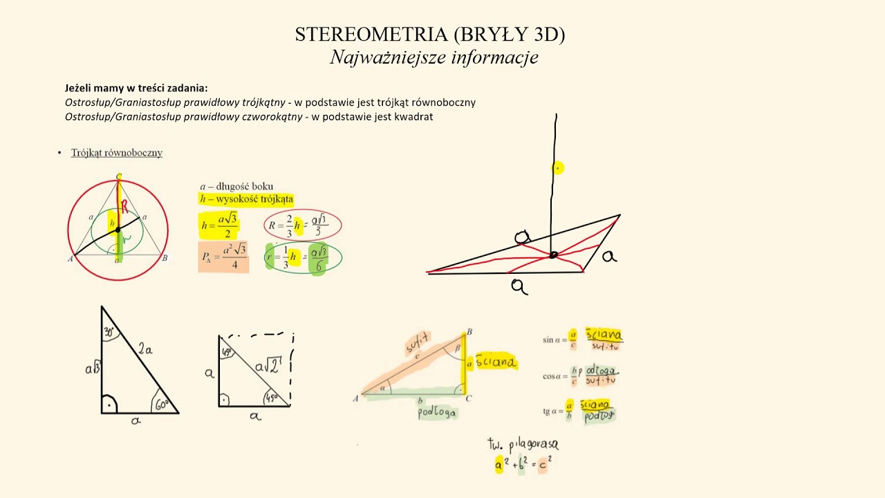 Stereometria - najważniejsze informacje [Matura Podstawowa] [Zadania