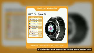 HAYLOU Solar 5 Voice Calling Smartwatch 1.58'' AMOLED Display 60Hz Smart Watch 24H Health Monitoring