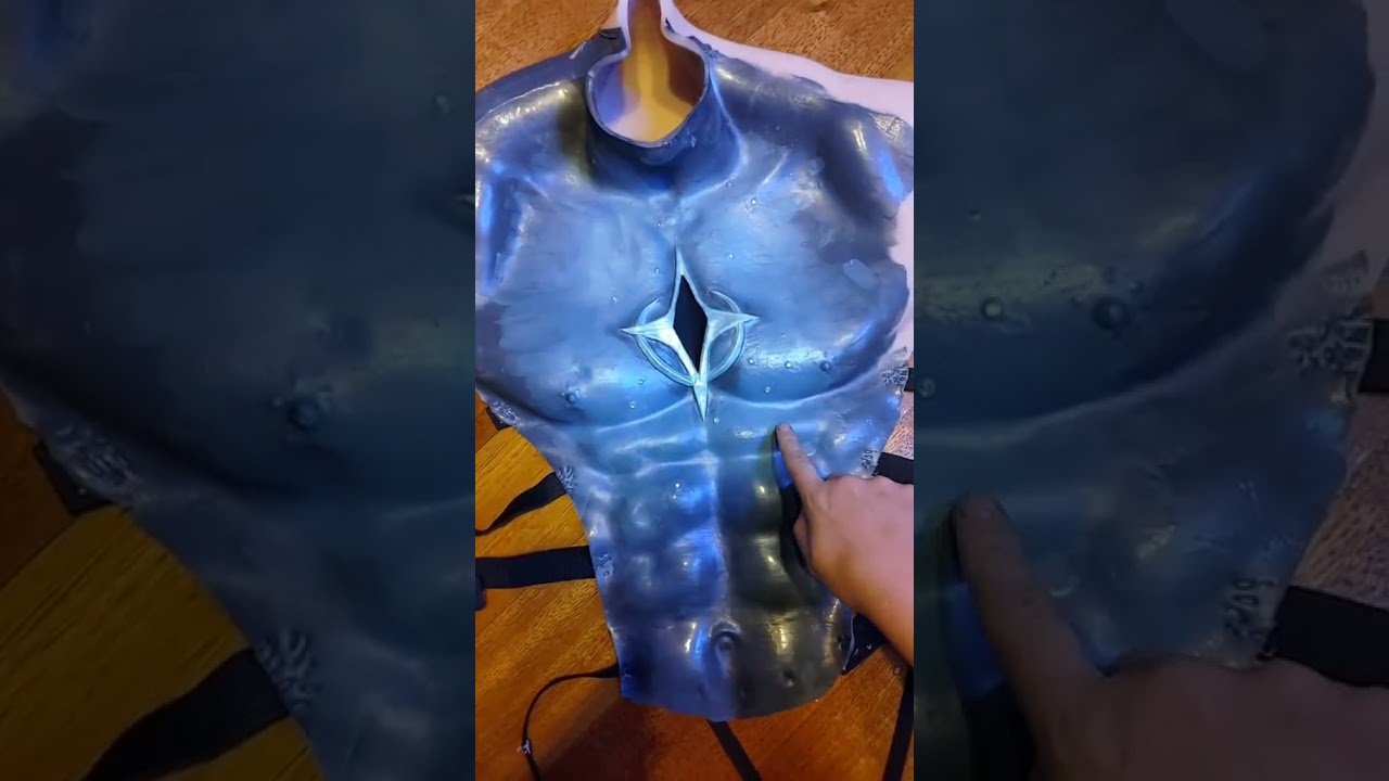 Wearing a silicone chest for cosplay