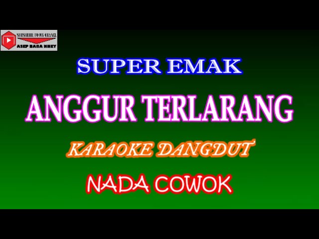 KARAOKE DANGDUT ANGGUR TERLARANG - SUPER EMAK (COVER) NADA COWOK class=